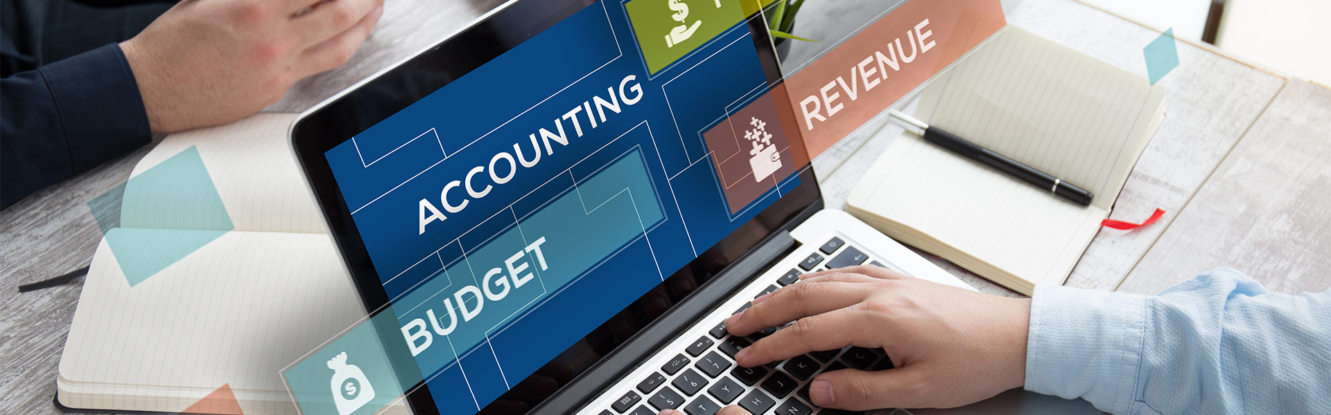 Accounting concept graphic on laptop