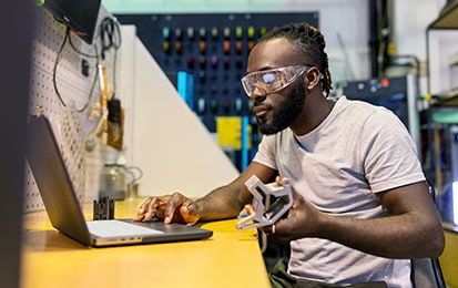 Engineer on laptop